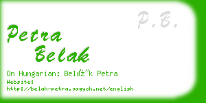 petra belak business card